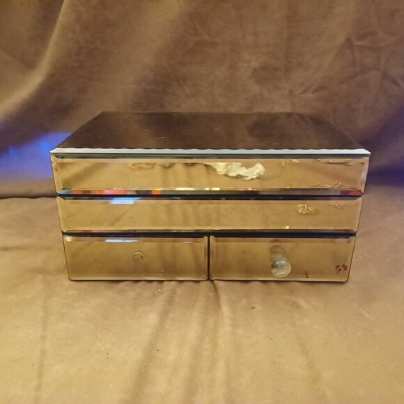 Legacy Mirrored Glass 3-Drawer Jewelry Box Storage Box - Picture 1 of 3